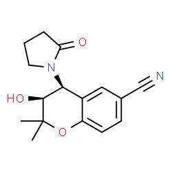 ChemSpider 2D Image | (3S,4S)-3-Hydroxy-2,2-dimethyl-4-(2-oxo-1-pyrrolidinyl)-6-chromanecarbonitrile | C16H18N2O3