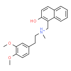 ChemSpider 2D Image | 2-(3,4-Dimethoxyphenyl)-N-[(2-hydroxy-1-naphthyl)methyl]-N-methylethanaminium | C22H26NO3