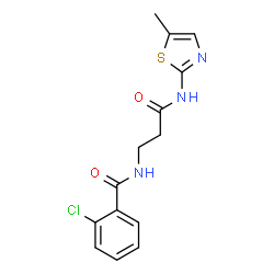 ChemSpider 2D Image | 2-Chloro-N-{3-[(5-methyl-1,3-thiazol-2-yl)amino]-3-oxopropyl}benzamide | C14H14ClN3O2S