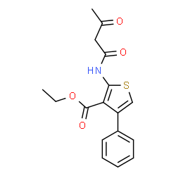 ChemSpider 2D Image | ethyl 2-(3-oxobutanamido)-4-phenylthiophene-3-carboxylate | C17H17NO4S