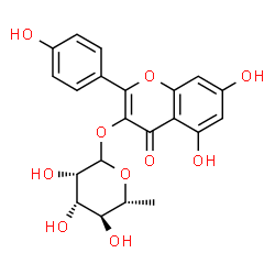 ChemSpider 2D Image | 5,7-Dihydroxy-2-(4-hydroxyphenyl)-4-oxo-4H-chromen-3-yl 6-deoxy-D-mannopyranoside | C21H20O10
