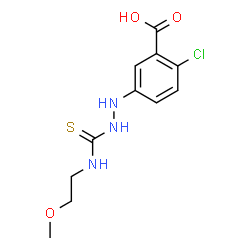 ChemSpider 2D Image | 2-Chloro-5-{2-[(2-methoxyethyl)carbamothioyl]hydrazino}benzoic acid | C11H14ClN3O3S