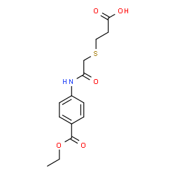 ChemSpider 2D Image | 1-Ethyl 4-[[2-[(2-carboxyethyl)thio]acetyl]amino]benzoate | C14H17NO5S