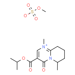 ChemSpider 2D Image | 3-(Isopropoxycarbonyl)-1,6-dimethyl-4-oxo-6,7,8,9-tetrahydro-4H-pyrido[1,2-a]pyrimidin-1-ium methyl sulfate | C15H24N2O7S