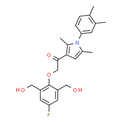 ChemSpider 2D Image | 1-[1-(3,4-Dimethylphenyl)-2,5-dimethyl-1H-pyrrol-3-yl]-2-[4-fluoro-2,6-bis(hydroxymethyl)phenoxy]ethanone | C24H26FNO4