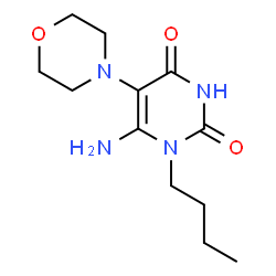 ChemSpider 2D Image | 6-amino-1-butyl-5-morpholin-4-ylpyrimidine-2,4(1H,3H)-dione | C12H20N4O3