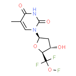 ChemSpider 2D Image | 5',5'-Di-C-fluoro-5'-O-fluorothymidine | C10H11F3N2O5