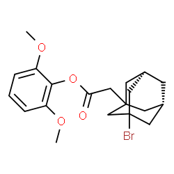 ChemSpider 2D Image | 2,6-Dimethoxyphenyl [(5R,7S)-3-bromoadamantan-1-yl]acetate | C20H25BrO4