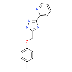 ChemSpider 2D Image | 2-{5-[(4-Methylphenoxy)methyl]-1H-1,2,4-triazol-3-yl}pyridine | C15H14N4O