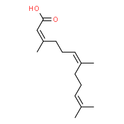 ChemSpider 2D Image | (2Z,6Z)-3,7,11-Trimethyl-2,6,10-dodecatrienoic acid | C15H24O2