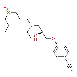 ChemSpider 2D Image | 4-[(2R)-3-{Ethyl[3-(propylsulfinyl)propyl]amino}-2-hydroxypropoxy]benzonitrile | C18H28N2O3S