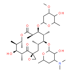 ChemSpider 2D Image | (3S,5R,6S,7R,8R,11R,12S,13R,14S,15S)-12-[(2,6-dideoxy-3-O-methylhexopyranosyl)oxy]-6-hydroxy-5,7,8,11,13,15-hexamethyl-4,10-dioxo-1,9-dioxaspiro[2.13]hexadec-14-yl 3,4,6-trideoxy-3-(dimethylamino)hexopyranoside | C35H61NO12