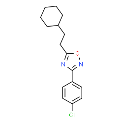 ChemSpider 2D Image | 3-(4-Chlorophenyl)-5-(2-cyclohexylethyl)-1,2,4-oxadiazole | C16H19ClN2O