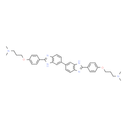 ChemSpider 2D Image | 3,3'-[3H,3'H-5,5'-Bibenzimidazole-2,2'-diylbis(4,1-phenyleneoxy)]bis(N,N-dimethyl-1-propanamine) | C36H40N6O2