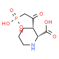 ChemSpider 2D Image | (2R,3S)-3-(Phosphonoacetyl)-2-piperidinecarboxylic acid | C8H14NO6P