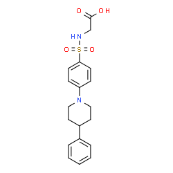 ChemSpider 2D Image | N-{[4-(4-Phenyl-1-piperidinyl)phenyl]sulfonyl}glycine | C19H22N2O4S