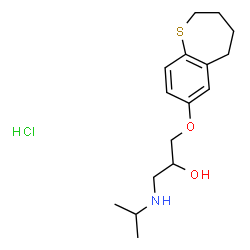 ChemSpider 2D Image | 1-(Isopropylamino)-3-(2,3,4,5-tetrahydro-1-benzothiepin-7-yloxy)-2-propanol hydrochloride (1:1) | C16H26ClNO2S