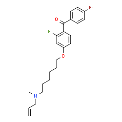 ChemSpider 2D Image | [4-({6-[Allyl(methyl)amino]hexyl}oxy)-2-fluorophenyl](4-bromophenyl)methanone | C23H27BrFNO2