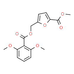 ChemSpider 2D Image | Methyl 5-{[(2,6-dimethoxybenzoyl)oxy]methyl}-2-furoate | C16H16O7