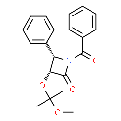 ChemSpider 2D Image | (3R,4S)-1-Benzoyl-3-(1-methoxy-1-methylethoxy)-4-phenyl-2-azetidinone | C20H21NO4
