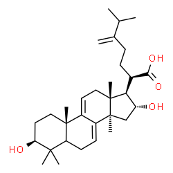 ChemSpider 2D Image | (3beta,5xi,16alpha)-3,16-Dihydroxy-24-methylenelanosta-7,9(11)-dien-21-oic acid | C31H48O4