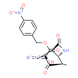 ChemSpider 2D Image | 4-Nitrobenzyl (4R)-2-diazo-4-{(2R,3S)-3-[(1R)-1-hydroxyethyl]-4-oxo-2-azetidinyl}-3-oxopentanoate | C17H18N4O7