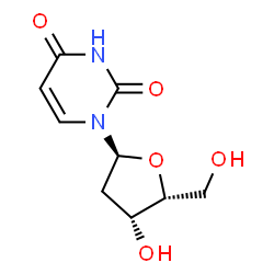 ChemSpider 2D Image | 1-(2-Deoxy-alpha-D-threo-pentofuranosyl)-2,4(1H,3H)-pyrimidinedione | C9H12N2O5