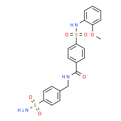 ChemSpider 2D Image | 4-[(2-Methoxyphenyl)sulfamoyl]-N-(4-sulfamoylbenzyl)benzamide | C21H21N3O6S2