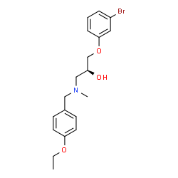 ChemSpider 2D Image | (2S)-1-(3-Bromophenoxy)-3-[(4-ethoxybenzyl)(methyl)amino]-2-propanol | C19H24BrNO3