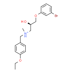ChemSpider 2D Image | (2R)-3-(3-Bromophenoxy)-N-(4-ethoxybenzyl)-2-hydroxy-N-methyl-1-propanaminium | C19H25BrNO3