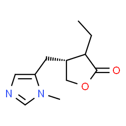 ChemSpider 2D Image | (4R)-3-Ethyl-4-[(1-methyl-1H-imidazol-5-yl)methyl]dihydro-2(3H)-furanone | C11H16N2O2