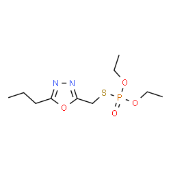 ChemSpider 2D Image | O,O-Diethyl S-[(5-propyl-1,3,4-oxadiazol-2-yl)methyl] phosphorothioate | C10H19N2O4PS