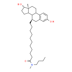 ChemSpider 2D Image | N-Butyl-11-[(7alpha,8xi,9xi,14xi,17beta)-3,17-dihydroxyestra-1,3,5(10)-trien-7-yl]-N-methylundecanamide | C34H55NO3