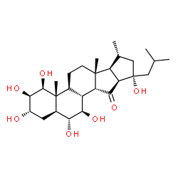 ChemSpider 2D Image | (1beta,2beta,3alpha,5alpha,6alpha,7beta,14beta,16beta,23S)-1,2,3,6,7,23-Hexahydroxy-16,23-cyclocholestan-15-one | C27H44O7