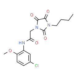 ChemSpider 2D Image | 2-(3-Butyl-2,4,5-trioxo-1-imidazolidinyl)-N-(5-chloro-2-methoxyphenyl)acetamide | C16H18ClN3O5