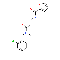 ChemSpider 2D Image | N-{3-[(2,4-Dichlorobenzyl)(methyl)amino]-3-oxopropyl}-2-furamide | C16H16Cl2N2O3