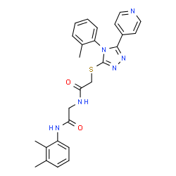 ChemSpider 2D Image | N-(2,3-Dimethylphenyl)-N~2~-({[4-(2-methylphenyl)-5-(4-pyridinyl)-4H-1,2,4-triazol-3-yl]sulfanyl}acetyl)glycinamide | C26H26N6O2S