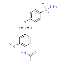 ChemSpider 2D Image | N-{2-Methoxy-4-[(4-sulfamoylphenyl)sulfamoyl]phenyl}acetamide | C15H17N3O6S2