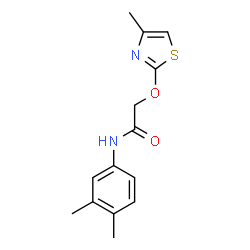 ChemSpider 2D Image | N-(3,4-Dimethylphenyl)-2-[(4-methyl-1,3-thiazol-2-yl)oxy]acetamide | C14H16N2O2S