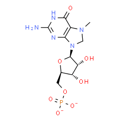 ChemSpider 2D Image | 7-methylguanosine 5'-phosphate | C11H16N5O8P