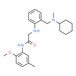 ChemSpider 2D Image | N~2~-(2-{[Cyclohexyl(methyl)amino]methyl}phenyl)-N-(2-methoxy-5-methylphenyl)glycinamide | C24H33N3O2