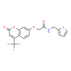 ChemSpider 2D Image | 2-{[2-Oxo-4-(trifluoromethyl)-2H-chromen-7-yl]oxy}-N-(2-thienylmethyl)acetamide | C17H12F3NO4S