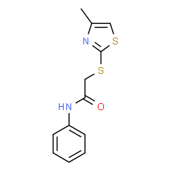 ChemSpider 2D Image | 2-[(4-Methyl-1,3-thiazol-2-yl)sulfanyl]-N-phenylacetamide | C12H12N2OS2