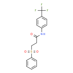 ChemSpider 2D Image | 3-(Phenylsulfonyl)-N-[4-(trifluoromethyl)phenyl]propanamide | C16H14F3NO3S