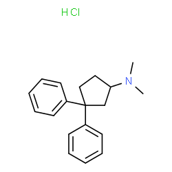 ChemSpider 2D Image | N,N-Dimethyl-3,3-diphenylcyclopentanamine hydrochloride (1:1) | C19H24ClN