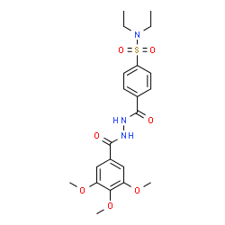 ChemSpider 2D Image | N,N-Diethyl-4-{[2-(3,4,5-trimethoxybenzoyl)hydrazino]carbonyl}benzenesulfonamide | C21H27N3O7S