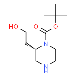ChemSpider 2D Image | (S)-tert-Butyl 2-(2-hydroxyethyl)-piperazine-1-carboxylate | C11H22N2O3