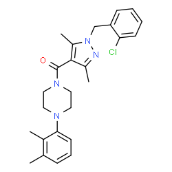 ChemSpider 2D Image | [1-(2-Chlorobenzyl)-3,5-dimethyl-1H-pyrazol-4-yl][4-(2,3-dimethylphenyl)-1-piperazinyl]methanone | C25H29ClN4O