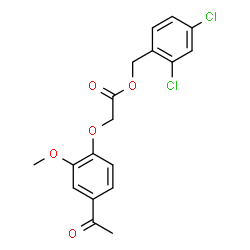 ChemSpider 2D Image | 2,4-Dichlorobenzyl (4-acetyl-2-methoxyphenoxy)acetate | C18H16Cl2O5