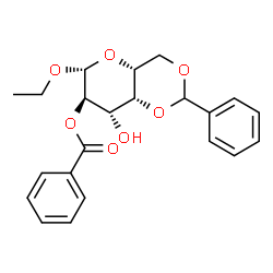 ChemSpider 2D Image | Ethyl 2-O-benzoyl-4,6-O-benzylidene-beta-D-galactopyranoside | C22H24O7